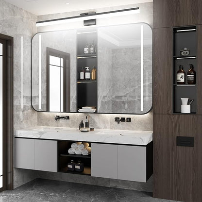 Ralbay 40" Modern LED Matte Black Bathroom Vanity Light 24W Adjustable Black Vanity Lighting Modern LED Bathroom Vanity Light Fixtures Over Mirror (6000K Cool White Light)