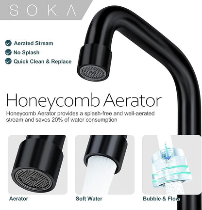 SOKA Centerset Bathroom Faucet 2 Handles 4 Inch Commercial Hand Sink Touch Faucets 3 Hole Bathroom Sink Faucet