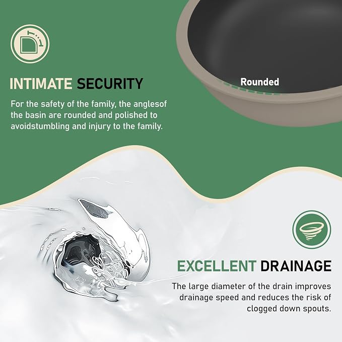 18x15 Inch Black Oval Undermount Bathroom Sink | Interior Bowl Size 16"W x 13"D, Ceramic, Curved Bottom, Easy to Clean, with Overflow, Ideal for Bathroom, Lavatory, Vanity