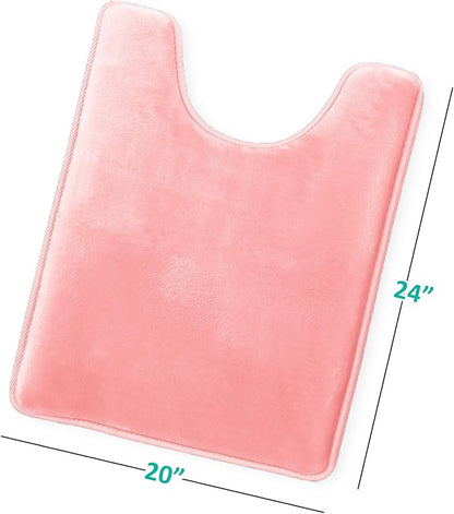 Clara Clark Bathroom Rugs, Velvet Memory Foam Bath Mat, Non-Slip, Machine Washable Bath Rugs - Dries Quickly, Ultra Soft Plush Bath Mats for Bathroom, 20 x 24, Coral Pink