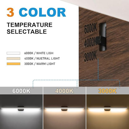SineRise LED Modern Bathroom Vanity Light Fixtures (48-Inch, 3000K/4000K/6000K, Dimmable), Brown Wood Painted Modern Acrylic Bathroom Wall Lighting Fixtures Over Mirror