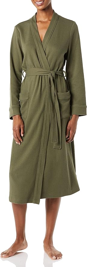 Amazon Essentials Women's Lightweight Waffle Full-Length Bath Robe (Available in Plus Size)