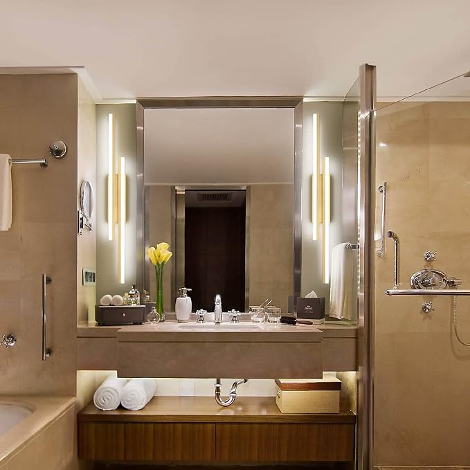 PRESDE 40 Inch LED Vanity Light Brushed Gold Bathroom Light Fixtures Over Mirror Modern Bath Lighting Bar 5CCT