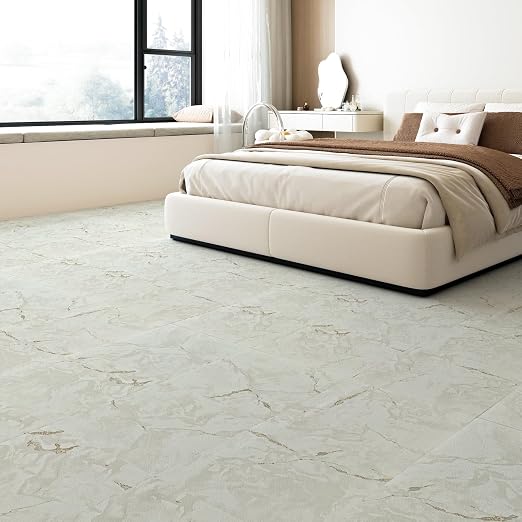 Art3d 30-Pack Peel and Stick Floor Tiles, 12" x 12", White Grey Vein Marble | Anti-Slip, Waterproof, Stain-Resistant, Simple to Clean, Durable, Premium Vinyl, Ideal for Kitchen, Dining Room, Bedrooms