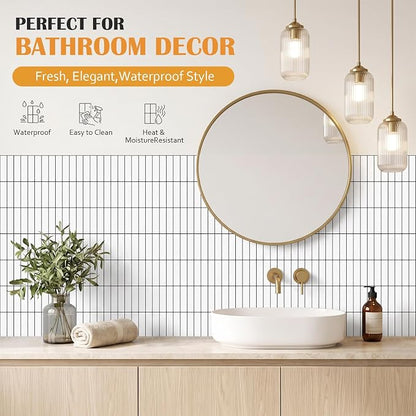 JOLOV 10 Pack Peel and Stick Backsplash Tiles, Waterproof 3D Stickers | Thicker self-adhesive 3D tile stickers for kitchen and bathroom walls; removable, waterproof and easy to install.