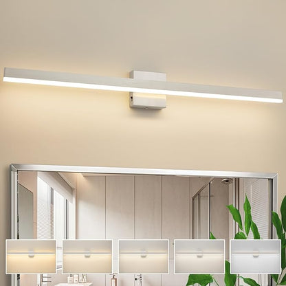 Nickel Bathroom Vanity Light 39.4 inch, 30W Dimmable 5CCT LED Bathroom Light Fixture Over Mirror Restroom-ETL Certificated