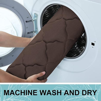 OLANLY Memory Foam Bath Mat Rug 47x32, Ultra Soft and Absorbent Bathroom Rugs, Non-Slip, Comfortable, Machine Washable Bath Carpet for Bathroom Floor, Tub, Shower and Home Decor Accessories, Brown