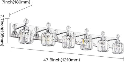 PRESDE Crystal 6 Light Bathroom Vanity Lights Chrom Bathroom Lights Fixtures Over Mirror Modern Bedroom Hallway