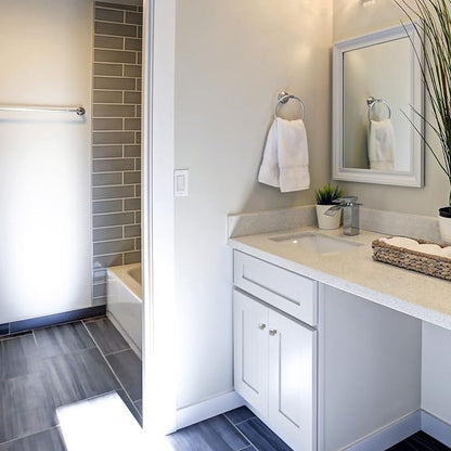 Design House Brookings Bathroom Vanity, 24", White | Adjustable Hinges, Freestanding, Contemporary/Modern, Wood, Bath, 586925