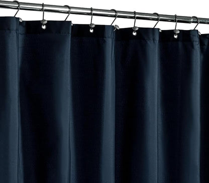 N&Y HOME Fabric Shower Curtain or Liner 36 x 72 Inches Stall Size, Navy | Hotel Quality, Bottom Magnets, Washable, Water Repellent, 36x72 Cloth Shower Curtain with Grommets for Bathroom Stall