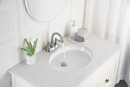 Two Handles Brushed Nickel Bathroom Faucet 3 Hole Sink Faucet with Overflow Pop up Drain, 360° Swivel Spout 4 Inch Centerset Lavatory Faucet Without Water Supply Lines,F-4501-BN