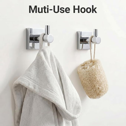 24-Inch Wall Mounted Towel Racks for Bathroom – Space Saver 4-Piece Durable Stainless Steel Bathroom Hardware Set with Towel Bar, Towel Ring, Toilet Paper Holder & Hook, Chrome