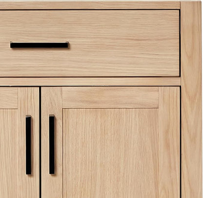 ARIEL Hepburn 30-inch Bathroom Vanity Base Cabinet,Solid Wood, 2 Soft Closing Doors, 1 Dovetail Drawers, White Oak