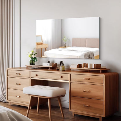 CILIBER Frameless Mirror, 24x40 Mirrors for Wall, Rectangle Bathroom Mirror for Over Sink, Frameless Vanity Mirror with Polished Edge, 3mm Tempered Glass, Hangs Horizontally or Vertically
