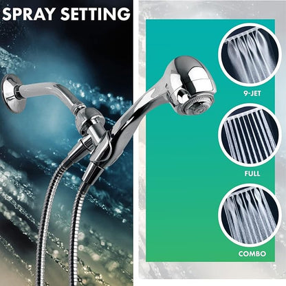 Niagara Conservation Earth Spa 3-Spray 1.25 GPM 2.7-in. Wall Mount Handheld Shower Head in Chrome with Pressure Compensation Technology