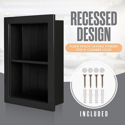 Houseables Recessed Medicine Cabinet, Recessed Wall Niche, in Wall Medicine Cabinet, Bathroom Niche, Insert for Drywall, Between Studs Shelf Replacement, Without Mirror, No Mirror, 14x18 ID, 16x20 OD