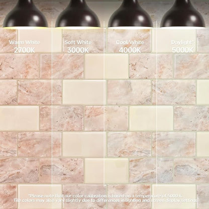 STICKGOO Subway Tile Peel and Stick Backsplash, Thicker Design 12" x 12" Stick on Backsplash Tiles for Kitchen, Bathroom, Wall Tile (10 Sheets, Brown Marble Look)