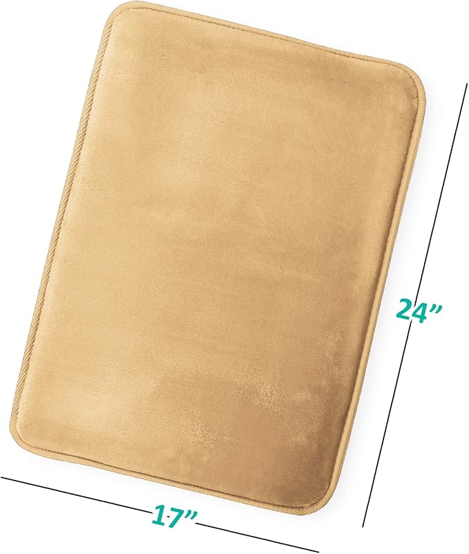 Clara Clark Bathroom Rugs, Velvet Memory Foam Bath Mat, Non-Slip, Machine Washable Bath Rugs - Dries Quickly, Ultra Soft Plush Bath Mats for Bathroom, 17 x 24, Camel Gold