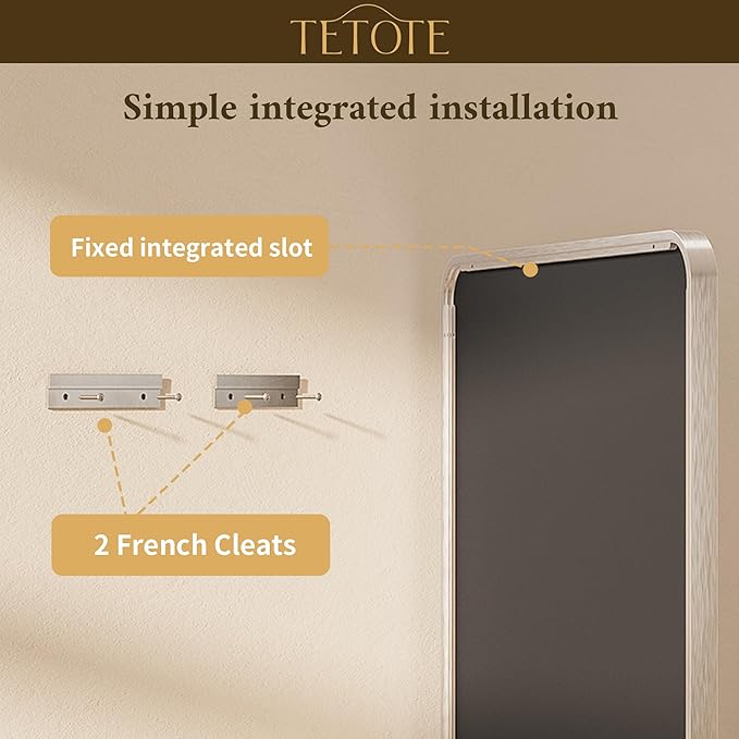 TETOTE Brushed Nickel Bathroom Mirror 48 x 24 Inch Brushed Nickel Metal Framed Bathroom Mirror, Tempered Glass, Modern Farmhouse Wall Mounted Mirror for Decorative(Horizontal/Vertical)