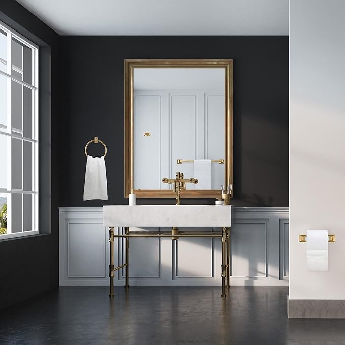Design House 534636 Millbridge Classic 4-Piece Bathroom Accessory Kit Polished Brass