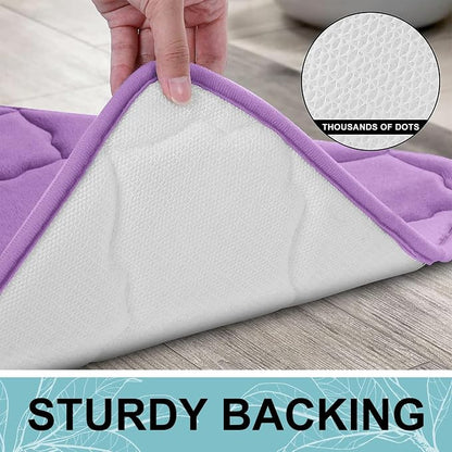 OLANLY Memory Foam Bath Mat Rug 44x24, Ultra Soft and Absorbent Bathroom Rugs, Non-Slip, Comfortable, Machine Washable Bath Carpet for Bathroom Floor, Tub, Shower and Home Decor Accessories, Lavender