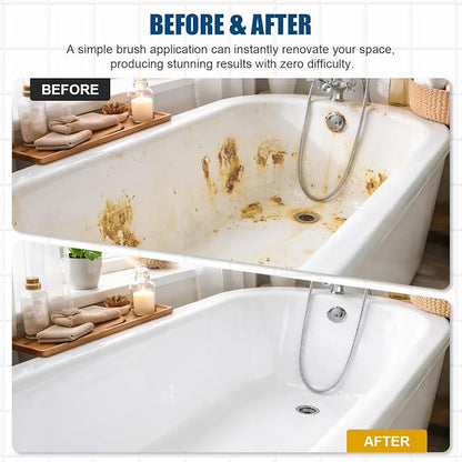 Tub and Tile Paint, Tub Refinishing Kit Water Based, 16.5oz White Quick-Dry Tile Paint for Wall & Floor, Sink Bathtub Paint for Bathroom, Kitchen, Toilets,