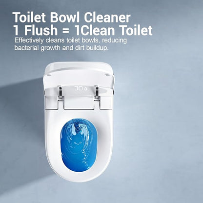 Smart Bidet Toilet w/Tank Heated Seat Cleaner Tablets Auto Flush/Lid&Seat | Foot Sensor UV-C light Electric Modern One Piece Toilet with Dryer LED Display Siphon Flush 1.28 GPF MAP 1000g
