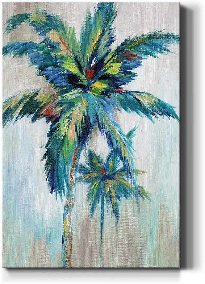 Renditions Gallery Canvas Nature Wall Art Home Paintings & Prints Decorations Colorful Palm Trees Abstract Canvas Wall Hanging Artwork for Living Room Office Home Kitchen - 8"x12" LT02