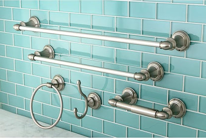 Kingston Brass BAHK2612478SN Provence 5-Piece 18-Inch and 24-Inch Towel Bars Bathroom Accessory Set in Brushed Nickel