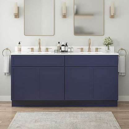 Vanity Art 78 Inch Bathroom Vanity Base Cabinet Double Sink Top (Without Sink), Soft Closing Door, Storage Unassembled Cabinet, Blue, 2ea 39 Inch Cabinet Combo