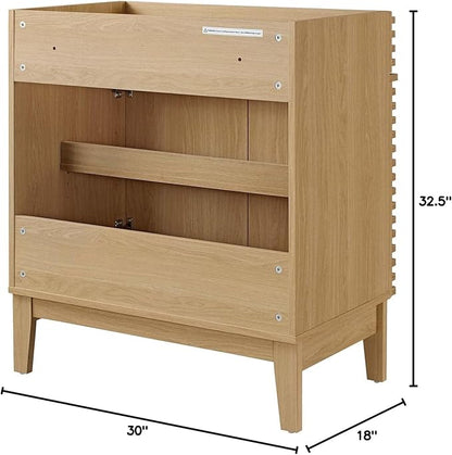 Modway Render 30" Bathroom Vanity in Oak - Sink Basin Not Included