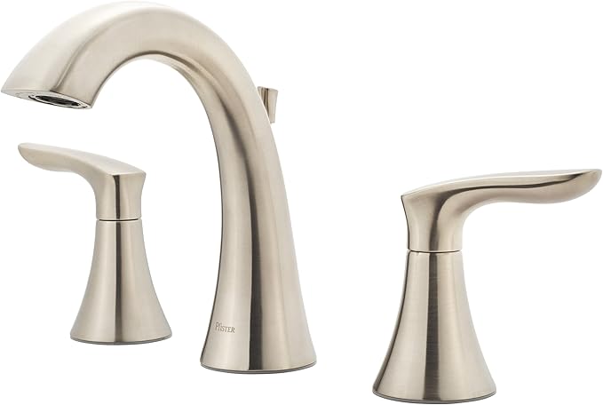 Pfister Weller Bathroom Sink Faucet, 8-Inch Widespread, 2-Handle, 3-Hole, Brushed Nickel Finish, LG49WR0K