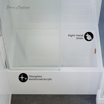 Voltaire 48" x 32" Right-Hand Drain Alcove Bathtub with Apron