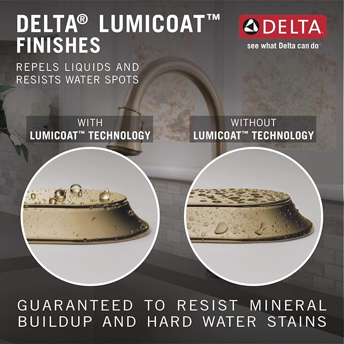 DELTA FAUCET Cassidy Pull Down Kitchen Faucet, Kitchen Faucets with Pull Down Sprayer, Kitchen Sink Faucet, Faucet for Kitchen Sink, Magnetic Docking, Lumicoat Polished Nickel 9197-PN-PR-DST