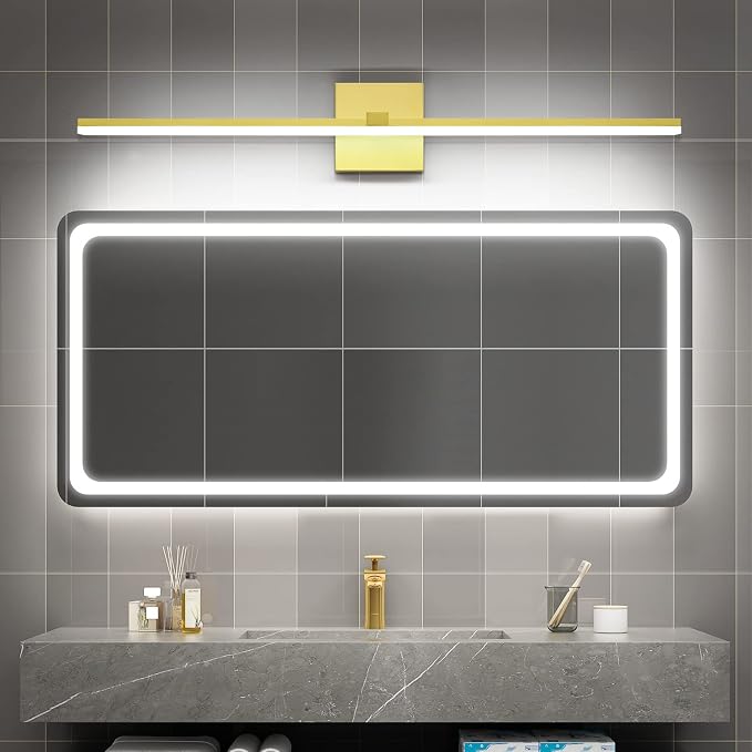 LED Vanity Light Gold Modern 30 inch Bathroom Lighting Fixtures Over Mirror Dimmable Bath Wall Lights Bar