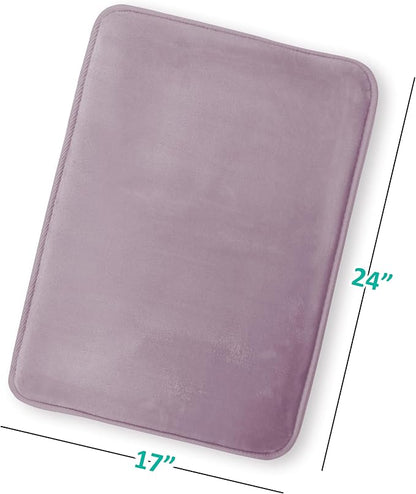 Clara Clark Bathroom Rugs, Velvet Memory Foam Bath Mat, Non-Slip Bath Rugs, Machine Wash, Dries Quickly, Ultra Soft Plush Bath Mats for Bathroom, 17 x 24, Dusty Purple