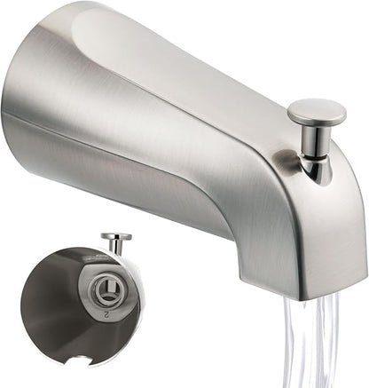 Dreyoo 5 1/4 Inch Bathroom Tub Spout Compatible with Westbrass E531D-1F-62, Fits Wall Front Mount Tub Spout with Shower Diverter 1/2'' IPS Inside Thread Bathtub Faucet(Brushed Nickel)