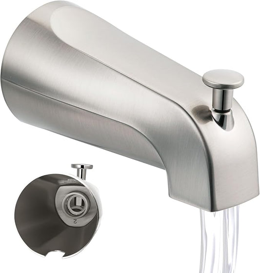 Dreyoo 5 1/4 Inch Bathroom Tub Spout Compatible with Westbrass E531D-1F-62, Fits Wall Front Mount Tub Spout with Shower Diverter 1/2'' IPS Inside Thread Bathtub Faucet(Brushed Nickel)