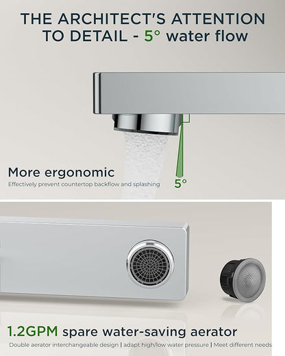 FORIOUS Chrome Bathroom Faucets 3 Hole, Polished Chrome Faucet for Bathroom Sink 3 Hole, 2 Handle 8 in Lavatory tap for Vanity Sink with Pop Up Drain, CUPC Supply Hose and Spare Water Saving Aerator