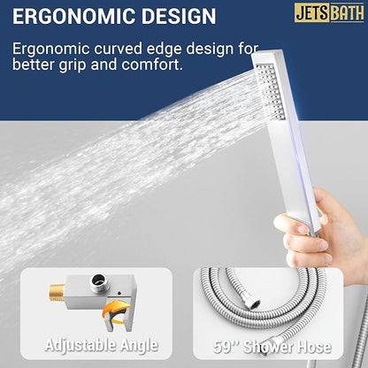 Luxury Thermostatic Rain & Waterfall Shower System with 22” Rain Shower Head & 6 Body Jets, Wall Mounted Shower Faucet Sets with Handheld Sprayer, 3/4” Inlet Thermostatic Valve