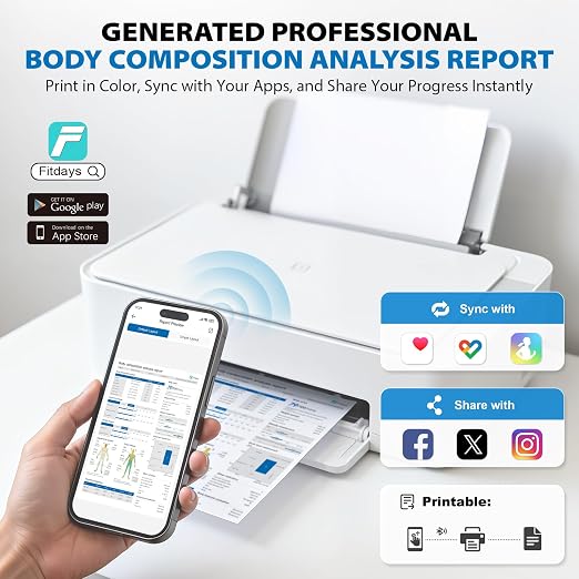 ABLEGRID 8-Electrode Digital Smart Bathroom Scale for Body Weight and Fat Percentage,Full Body Composition Analyzer with Gradient Trends Display,12.2" Platform Handle BMI Weighing Machine,400lb