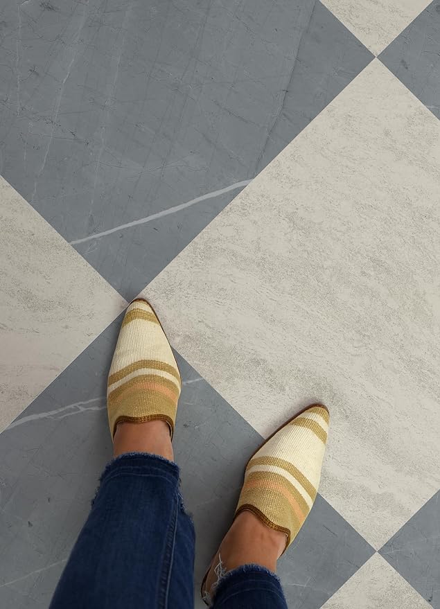 FloorPops x Chris Loves Julia Bonneville Slate Peel and Stick Floor Tiles, FP6523