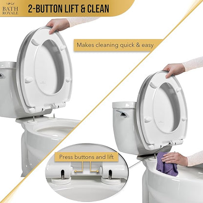 Bath Royale Slow Close Toilet Seat Round BR283-00 Heavy Duty & Scratch Resistant, Fits All Toilet Brands, MasterSuite Series