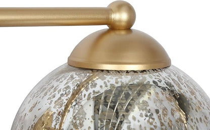 KSANA 3-Light Gold Vanity Light, Modern Globe Bathroom Light Fixtures with Mercury Glass Shades Over Mirror