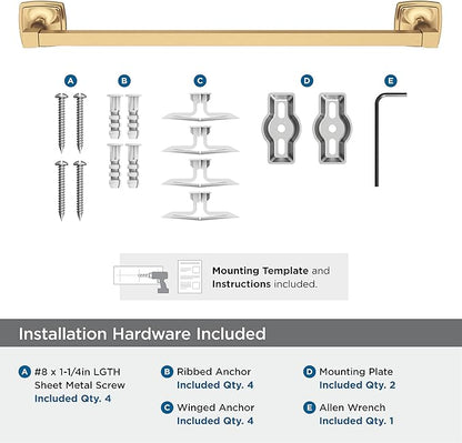 Amerock BH36093CZ | Champagne Bronze Towel Bar | 18 in (457 mm) Towel Rack | Stature | Bathroom Towel Holder | Bathroom Hardware | Bath Accessories