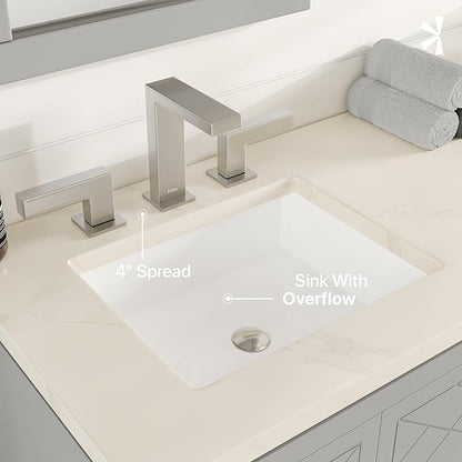 Eviva Cambridge 60 in. Gray Double Sink Bath Vanity with Quartz Top and Undermount Porcelain Sinks