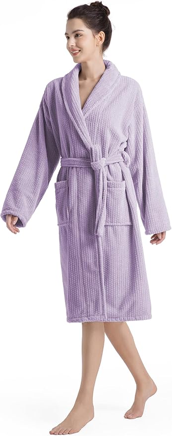 Plush Bath Robes For Women After Shower,Soft Long Towel Robe,Quick Dry&Warm Womens Bathrobe
