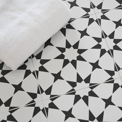 16-Sheet Peel and Stick Floor and Wall Tile for Bathroom Kitchen Shower, 9" x 9" Marrakech SPC Self-Adhesive Vinyl Flooring, Patterned Groutable Backsplash Tile, Cover 9.12 Sq Ft.