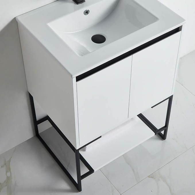 24 Inch Bathroom Vanity with Sink - Modern Knob Free Design, Elegant Space-Saving Solution for Your Bathroom - Durable, Bathroom Vanities for a Contemporary Look - Urbania Collection
