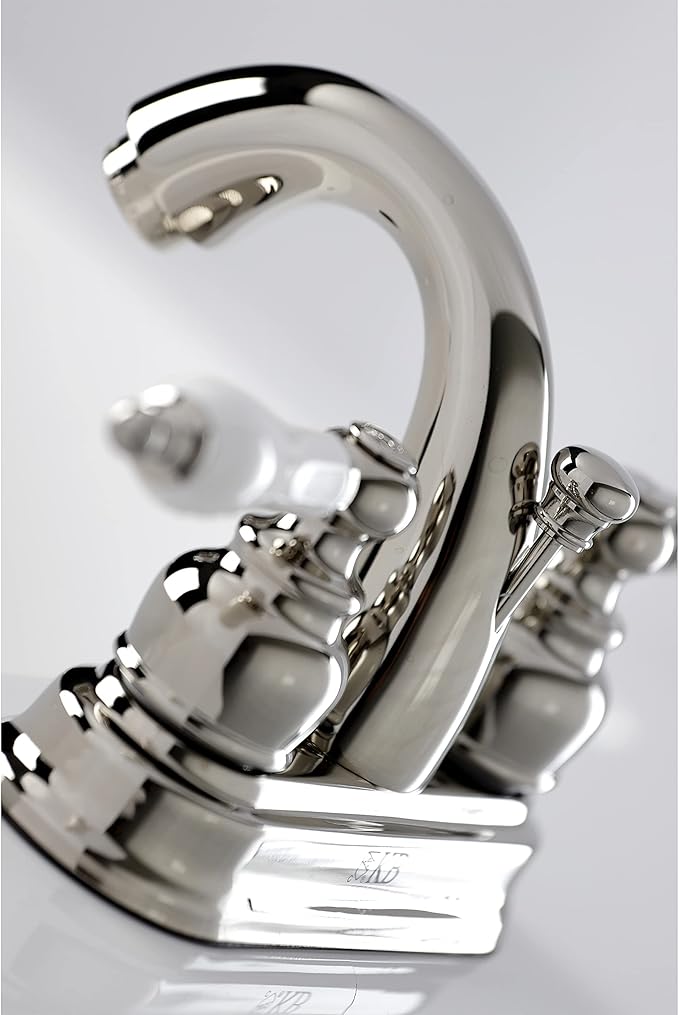 Kingston Brass KB5616PL Restoration 4 in. Centerset Bathroom Faucet, Polished Nickel